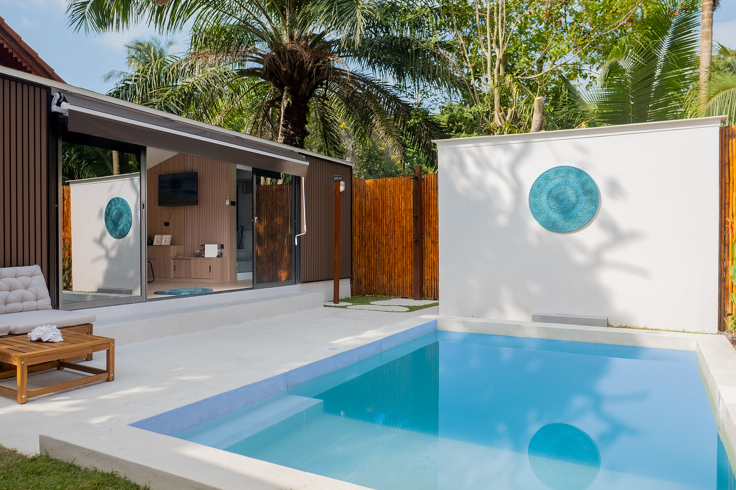 Aerial view of a private-pool villa at Beausoleil Koh Samui in Mae Nam