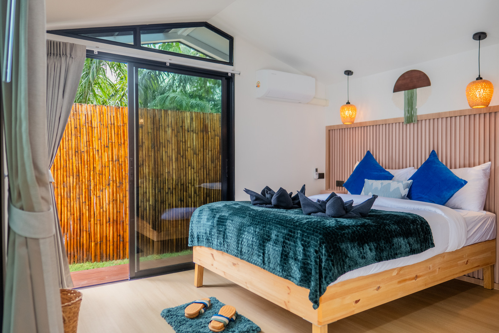The open-plan studio and fully equipped kitchen at Beausoleil Koh Samui